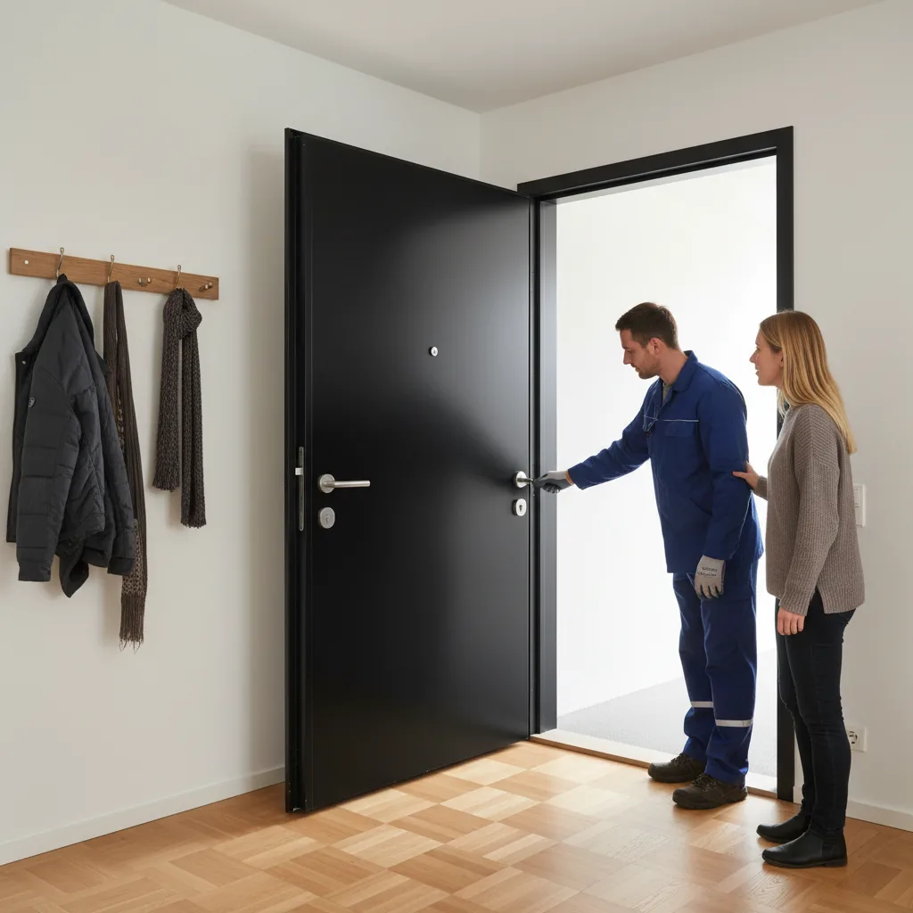 Pose de porte blindée